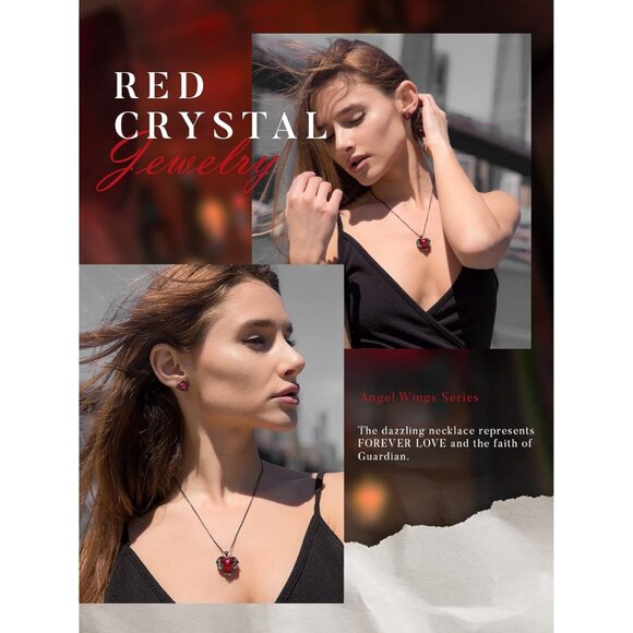 🆕Women Silver Tone/Gold Tone Angel Wing Love Heart Pendant Necklace - Picture 6 of 7